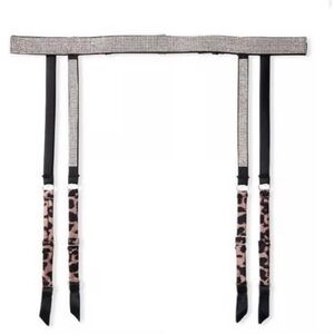 Victoria’s Secret Leopard Print and Silver Women's Garter Belt size M/L  NEW